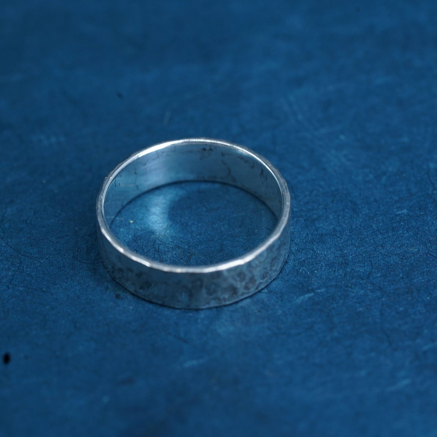 Size 9.5, vintage Sterling silver handmade ring, hammered 925 wedding band