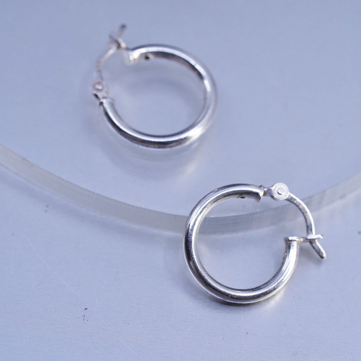 0.5”, vintage Sterling silver handmade earrings, 925 hoops