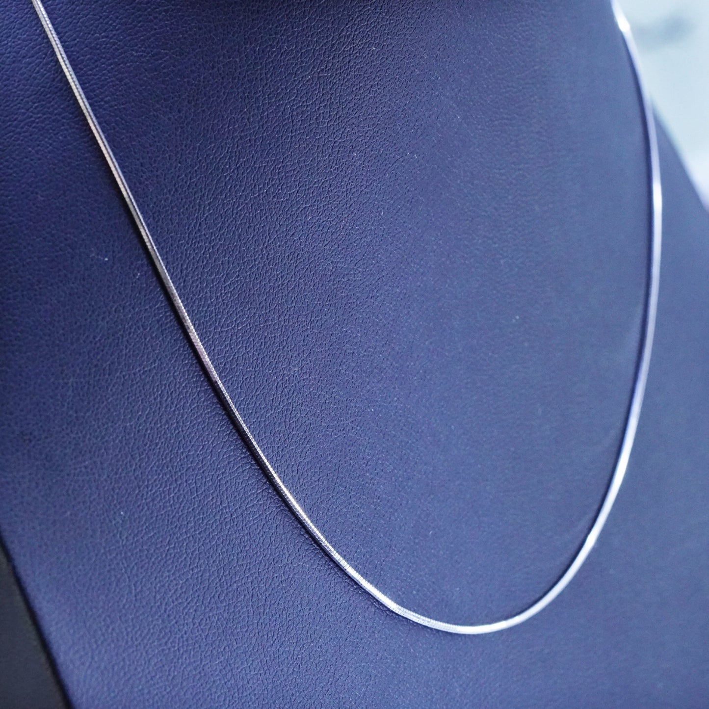 16”, 1mm, Vintage sterling silver square snake chain, Italy 925 necklace