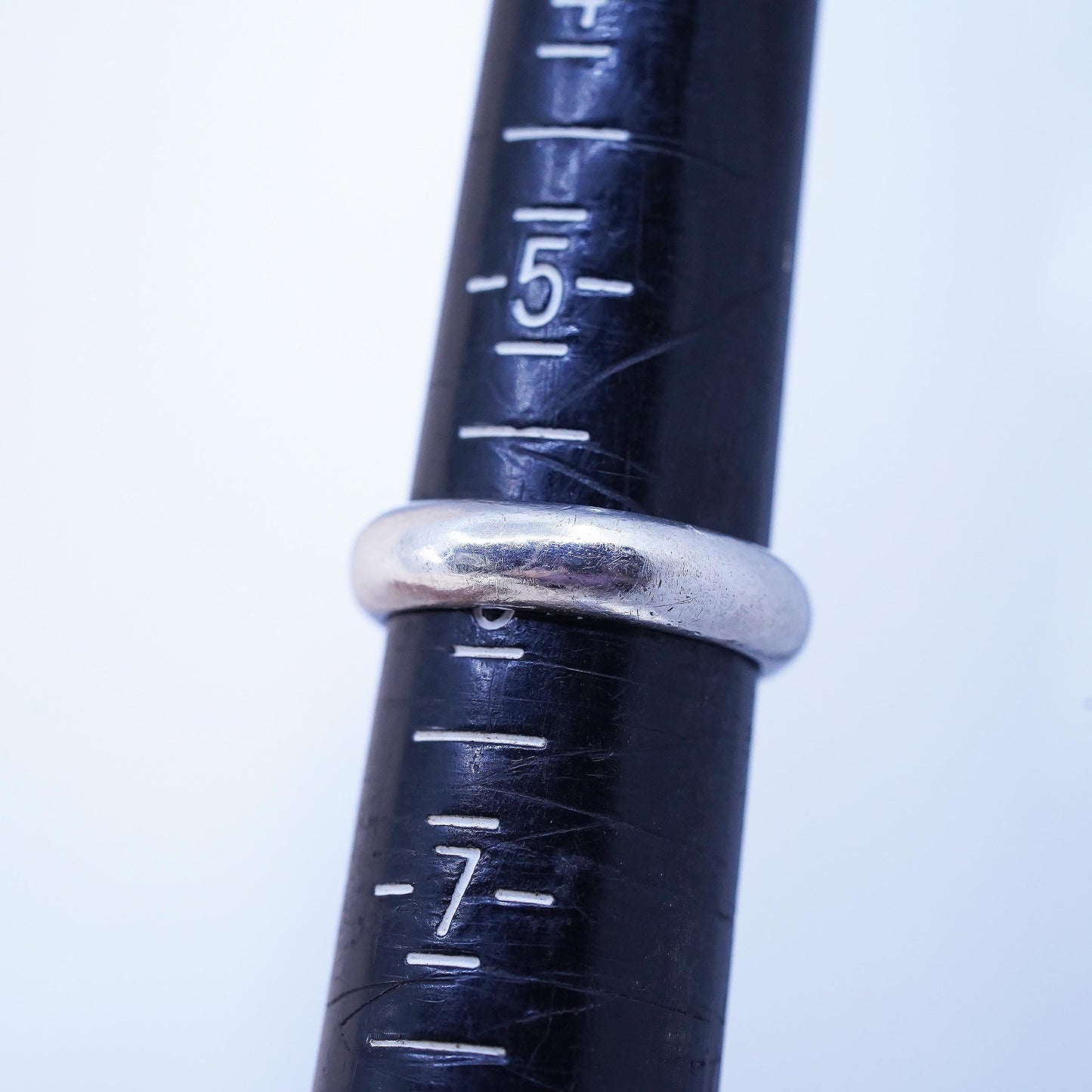Size 6, Vintage sterling silver handmade ring, 925 silver band, wedding band