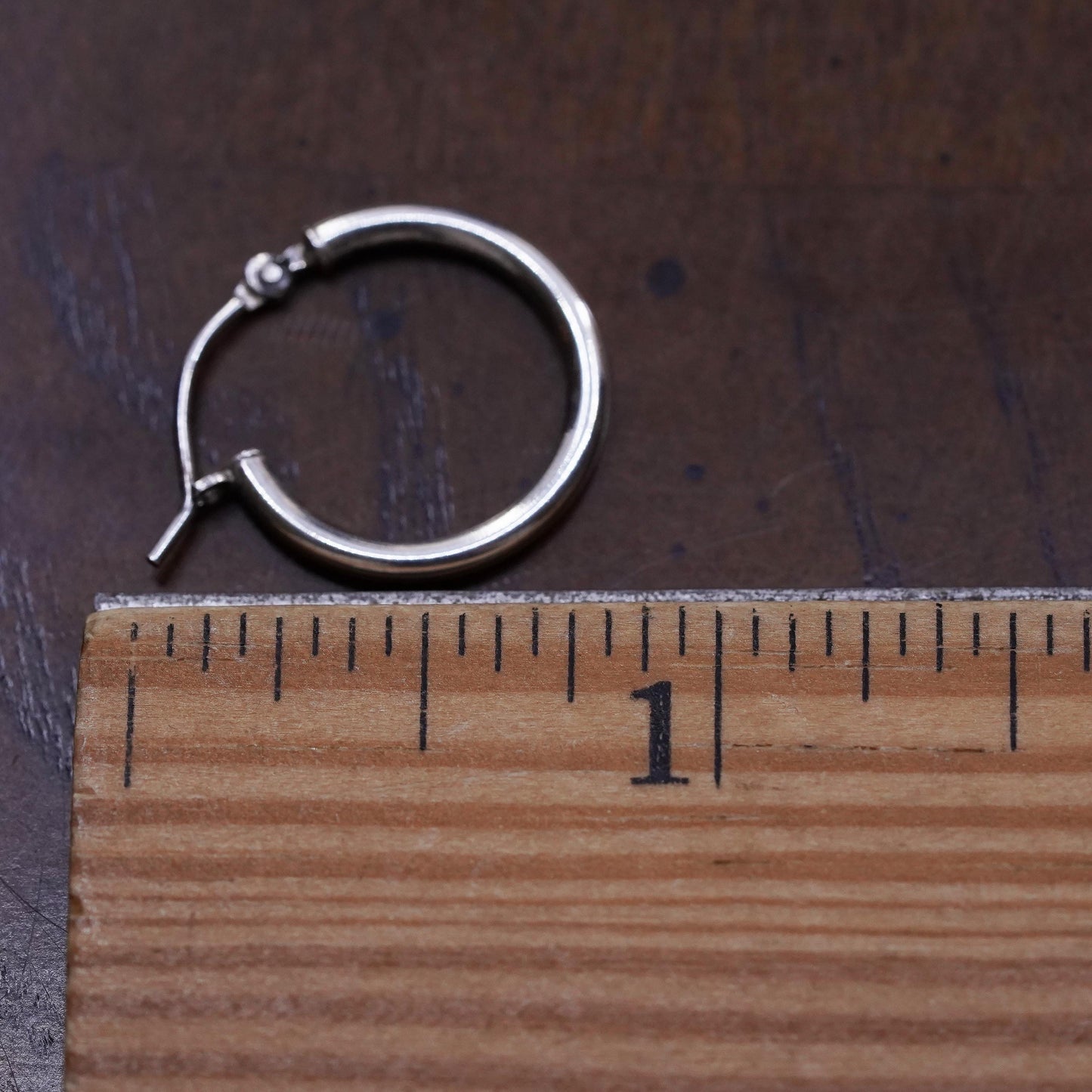 0.75", Vintage sterling silver loop single earring, fashion primitive hoop