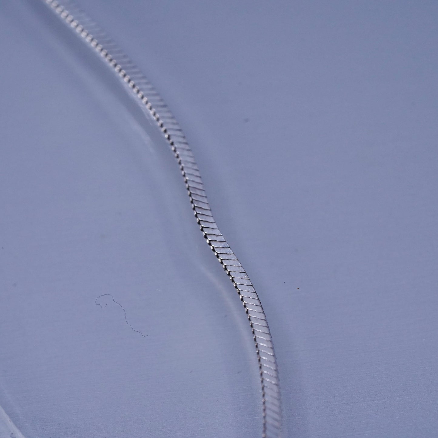 18” 1.6mm, vintage Sterling 925 silver square snake chain necklace