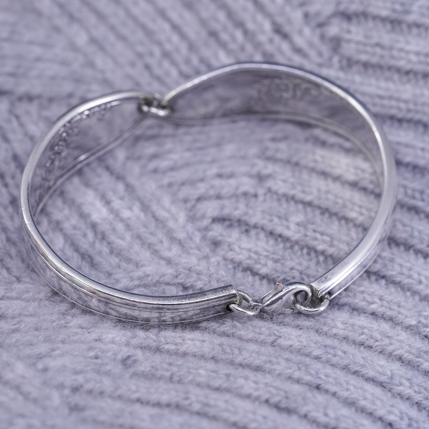 7.5” vintage Silver Tone spoon bracelet, stamped community on the spoon
