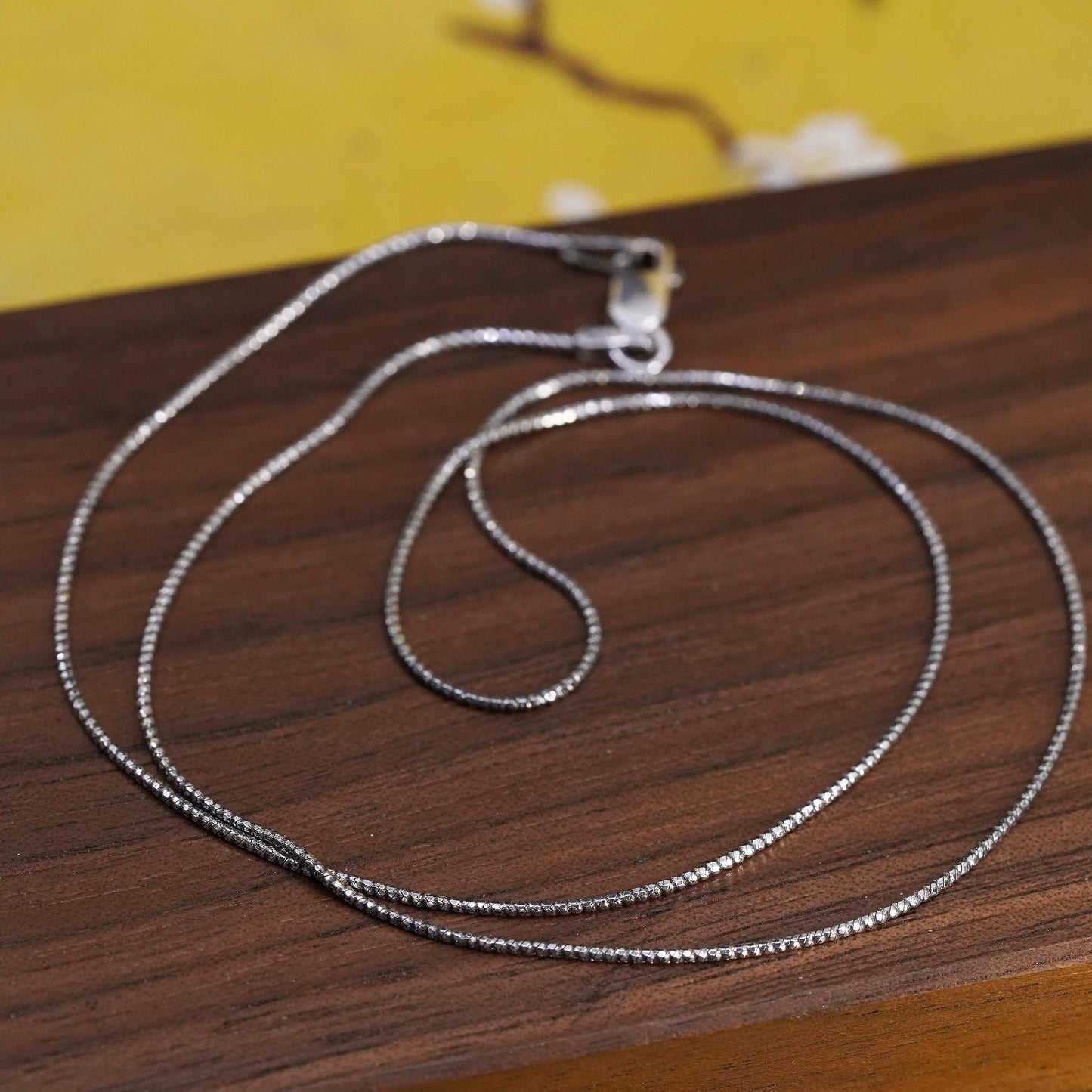 18" 1mm, vintage Sterling silver necklace, Italian 925 snake chain
