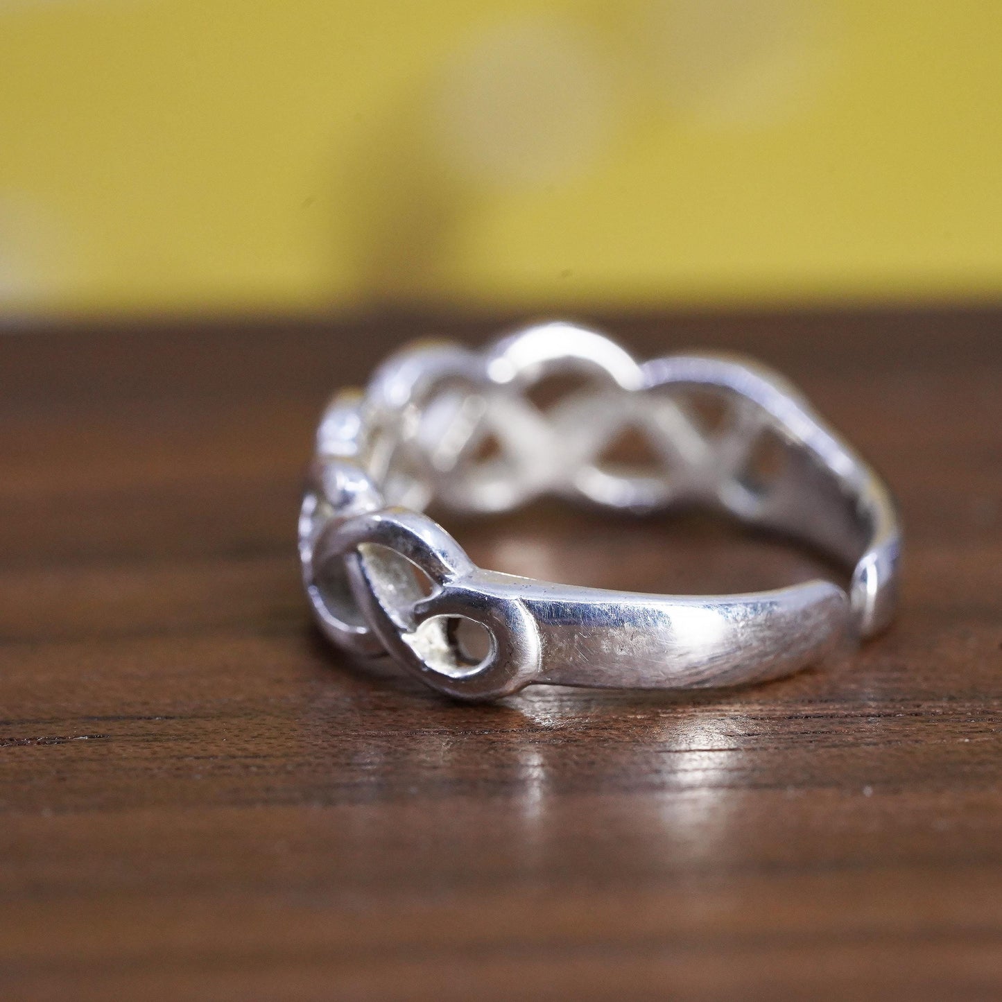 Size 3, vintage Sterling silver handmade Celtic knot ring, 925 band