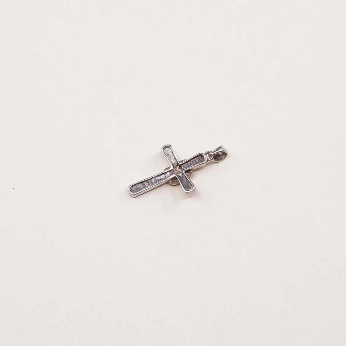 VTG PD handmade sterling silver cross, 925 silver with marcasite