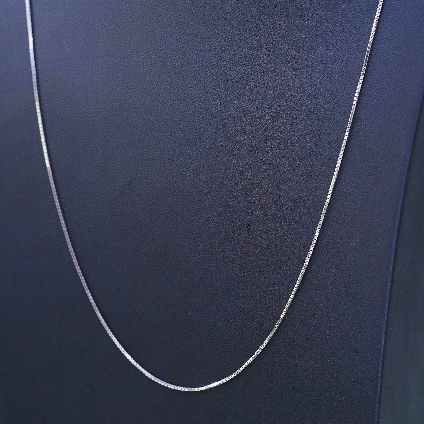 24", 1mm, Vintage Italian sterling 925 silver box chain, necklace