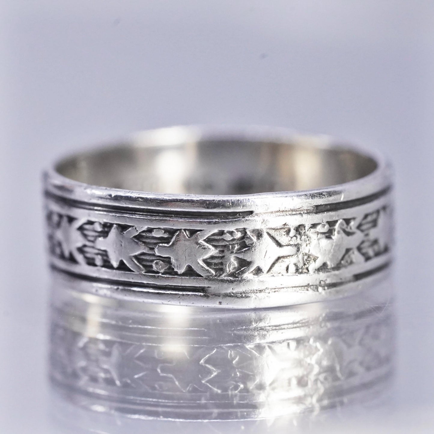 Size 5.25, VTG southwestern Uncas Silver Co Sterling 925 silver ring, band