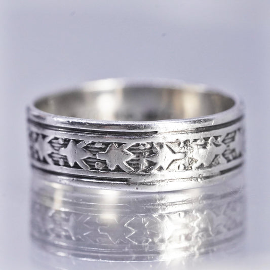 Size 5.25, VTG southwestern Uncas Silver Co Sterling 925 silver ring, band