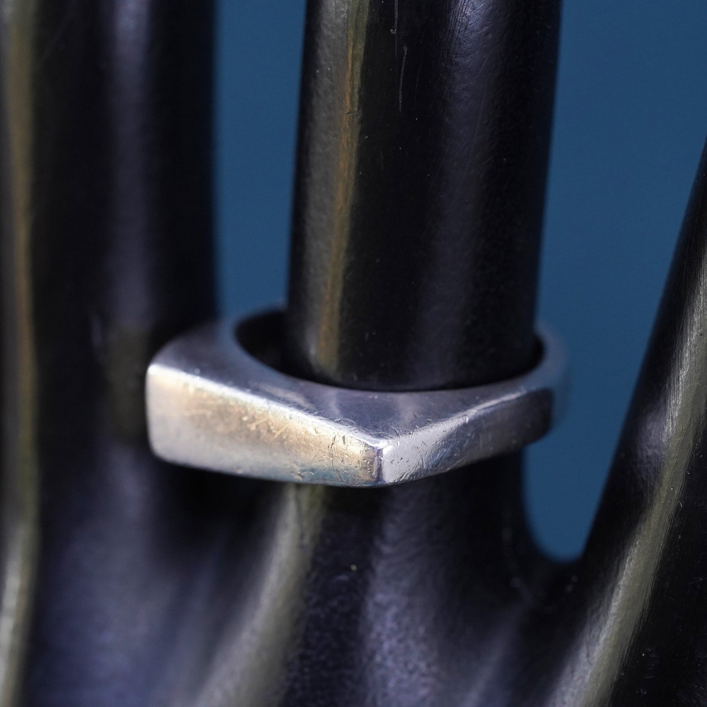 Size 7.25, vintage Sterling silver handmade ring, 925 wedding band