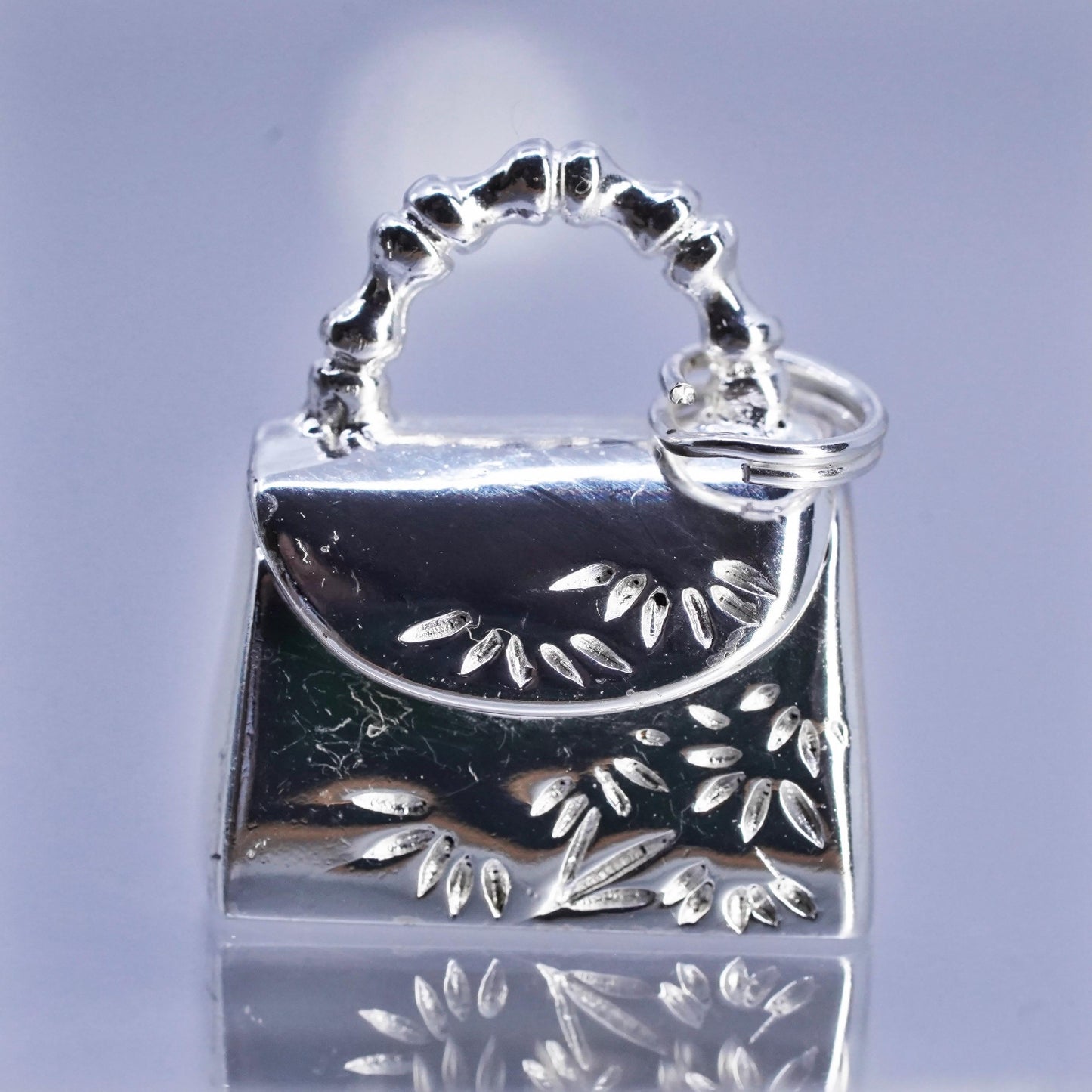 vintage Sterling 925 silver handmade purse bag locket pendant
