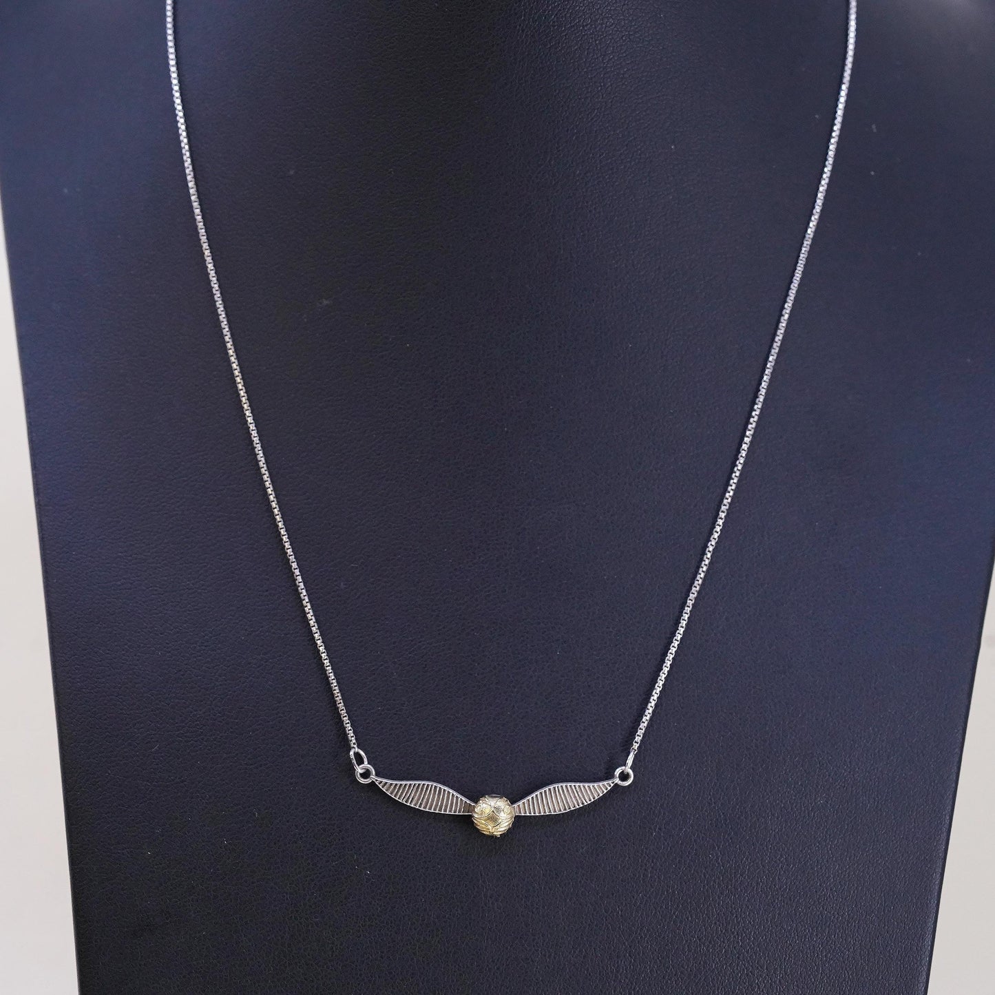 16+2”, Alex Ani vermeil gold sterling 925 silver necklace Golden Snitch pendant