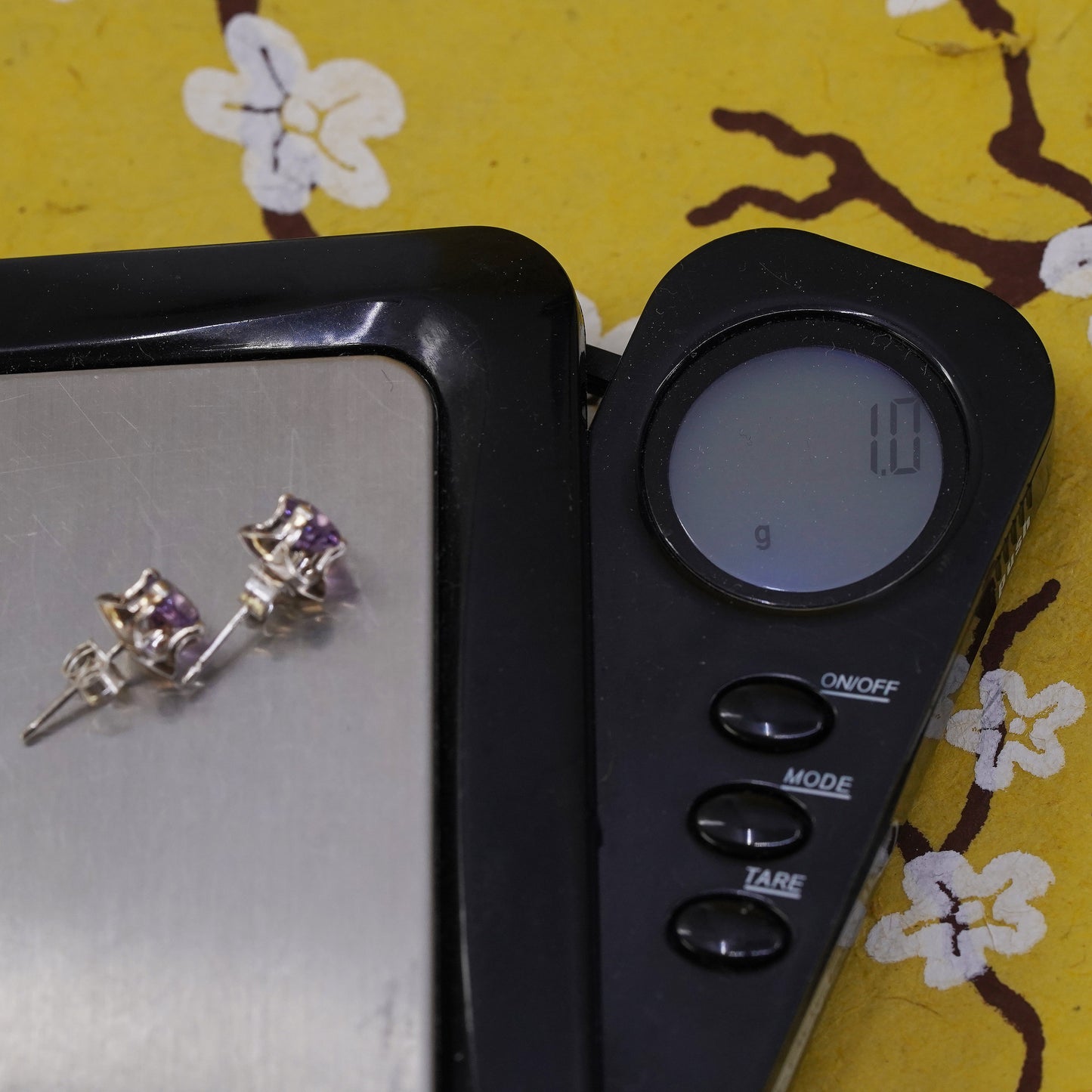 Vintage Sterling 925 silver amethyst studs, earrings