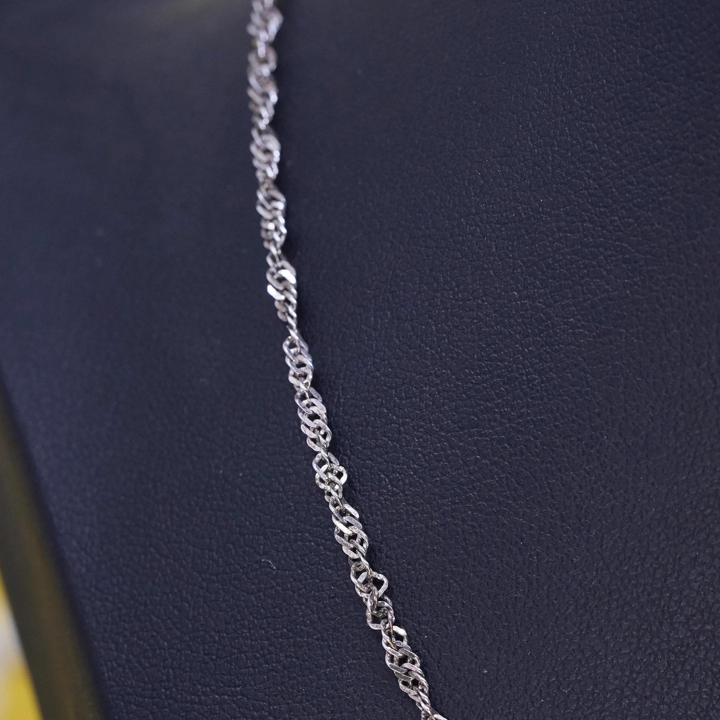 18”, 2mm, vintage Sterling silver necklace, 925 twisted curb chain
