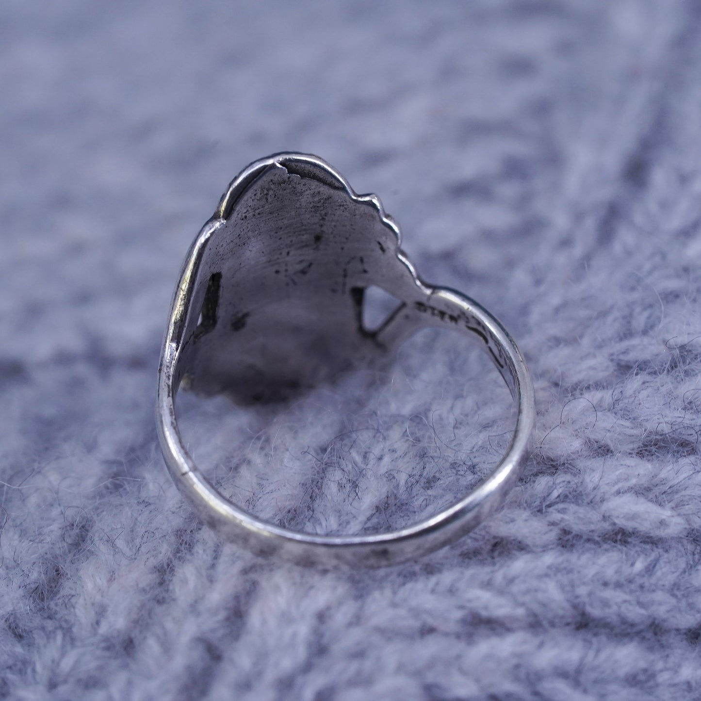 Size 7, Native American, southwestern Sterling silver handmade ring turquoise