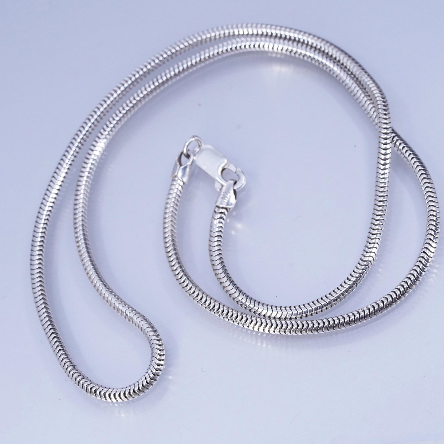 18” 2mm, vintage Italian Sterling 925 silver snake chain necklace