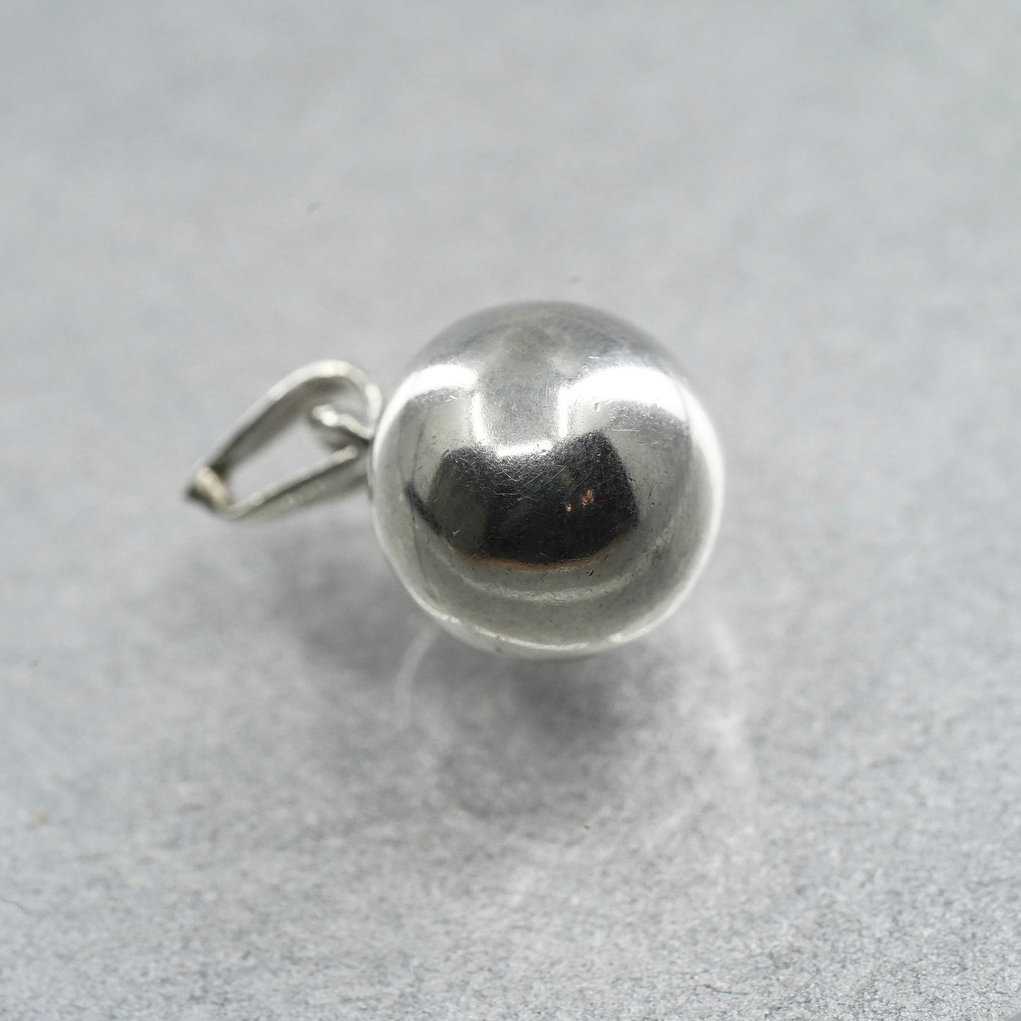 vintage Sterling silver handmade charm, 925 ball bead