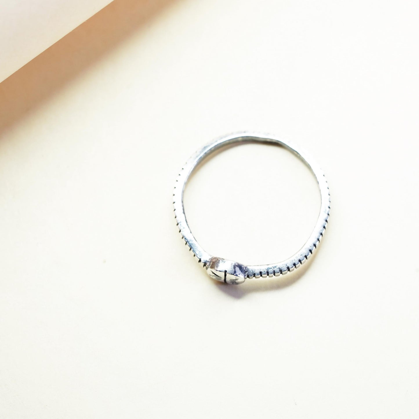 Size 8, vintage sterling silver handmade ring, 925 thin stackable band
