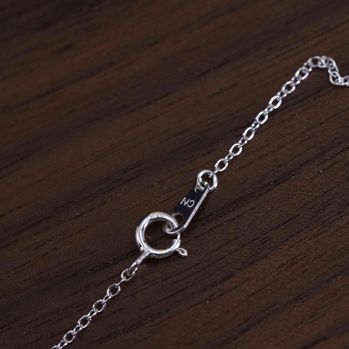 16+2”, Sterling silver necklace, 925 circle chain infinity loop cross pendant