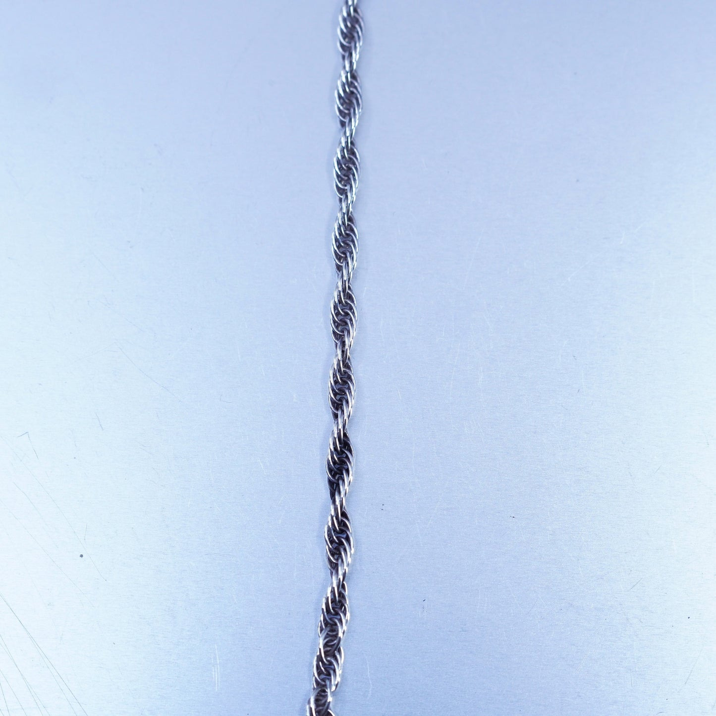 38”, vintage Milor Sterling 925 silver handmade Singapore rope chain necklace