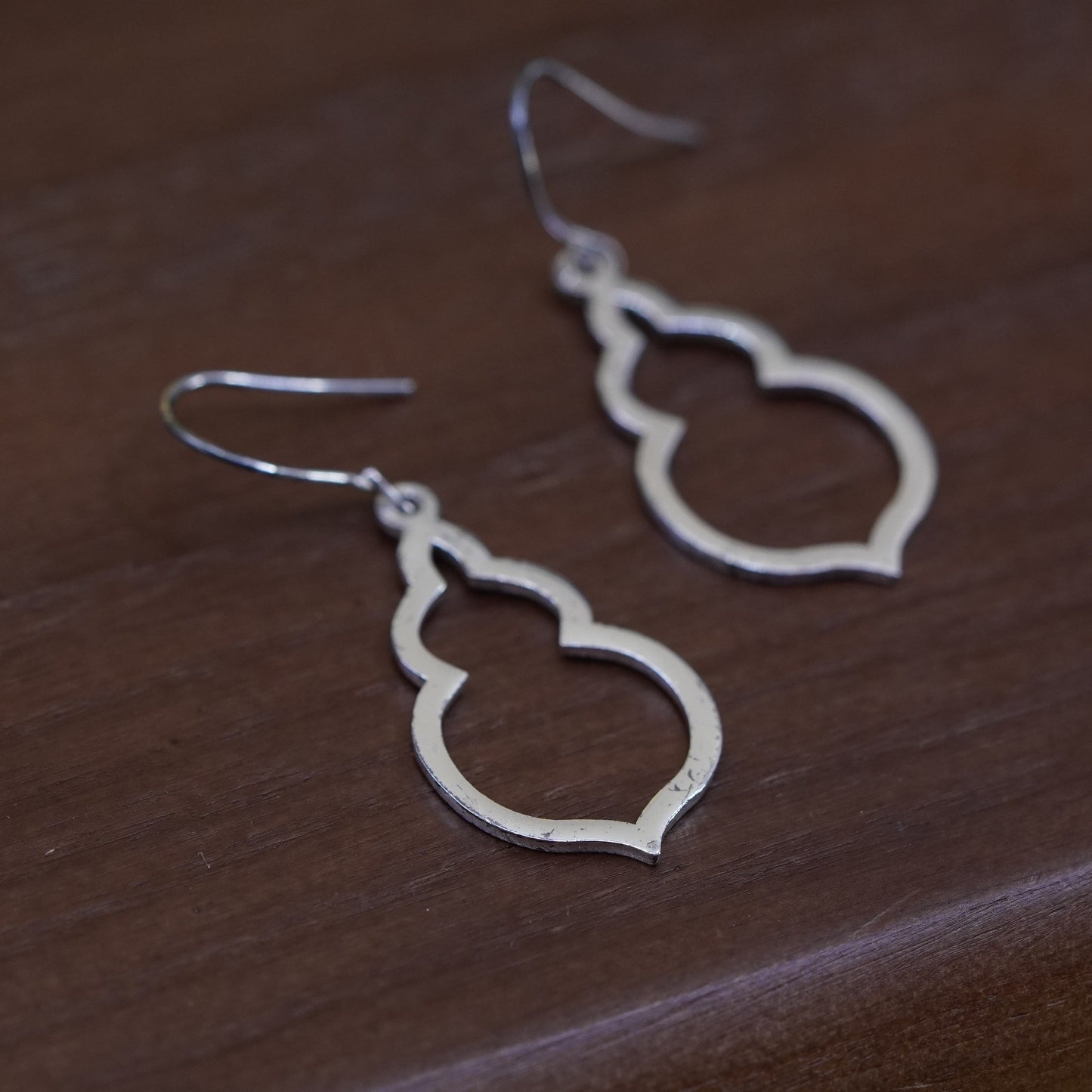 1”, Vintage Sterling silver handmade earrings, 925 teardrop drops