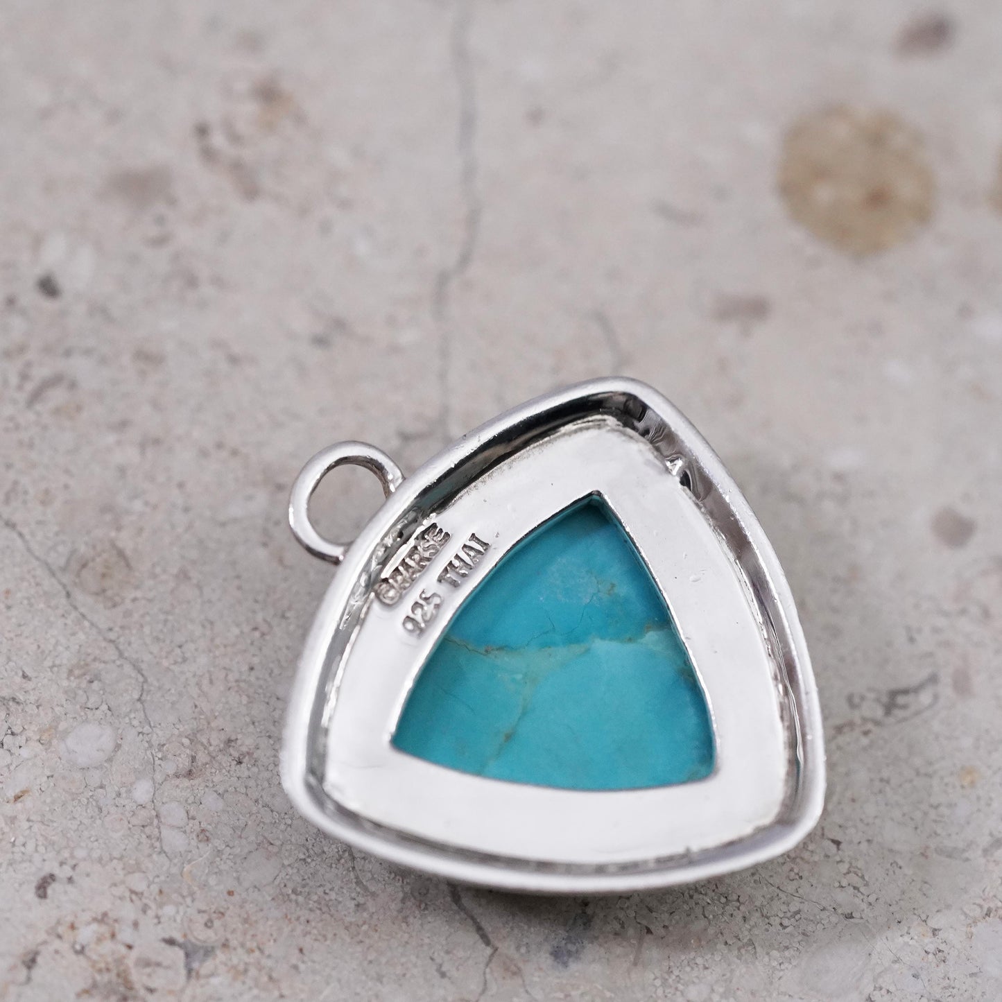 Vintage Barse Sterling 925 silver handmade pendant with triangular turquoise