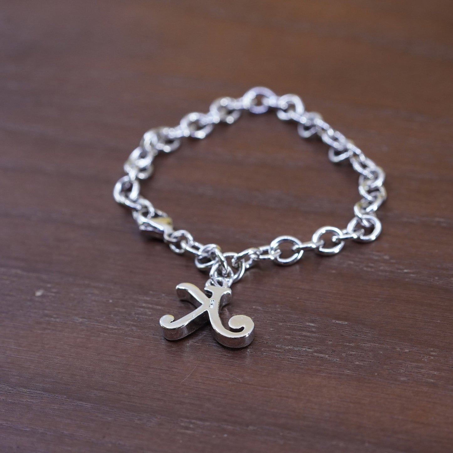 7” Prochain Sterling silver handmade charm bracelet, 925 bold circle link chain