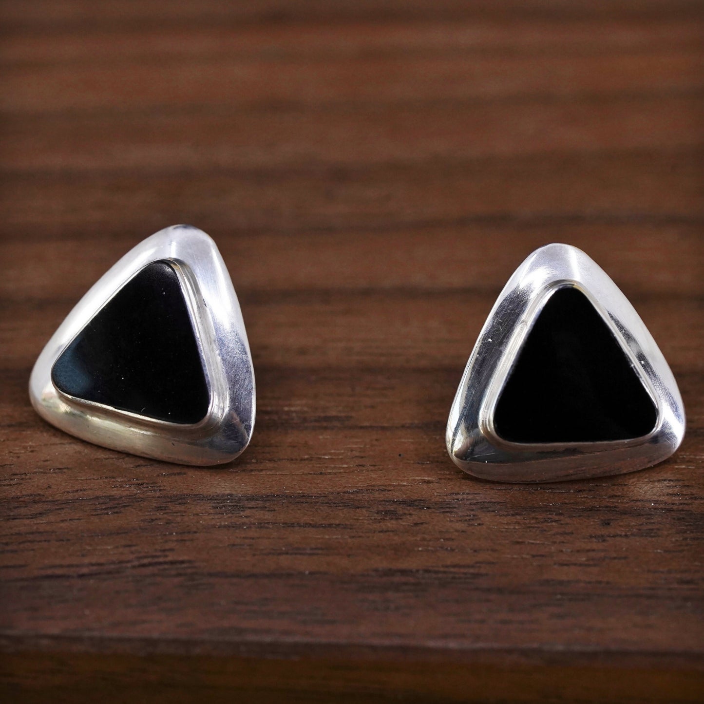 Jewelry Marked Cid (clyde Duneier) sterling 925 Silver onyx studs earrings