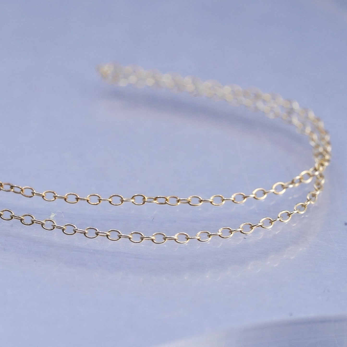 18", vintage vermeil gold over Sterling 925 silver handmade circle necklace