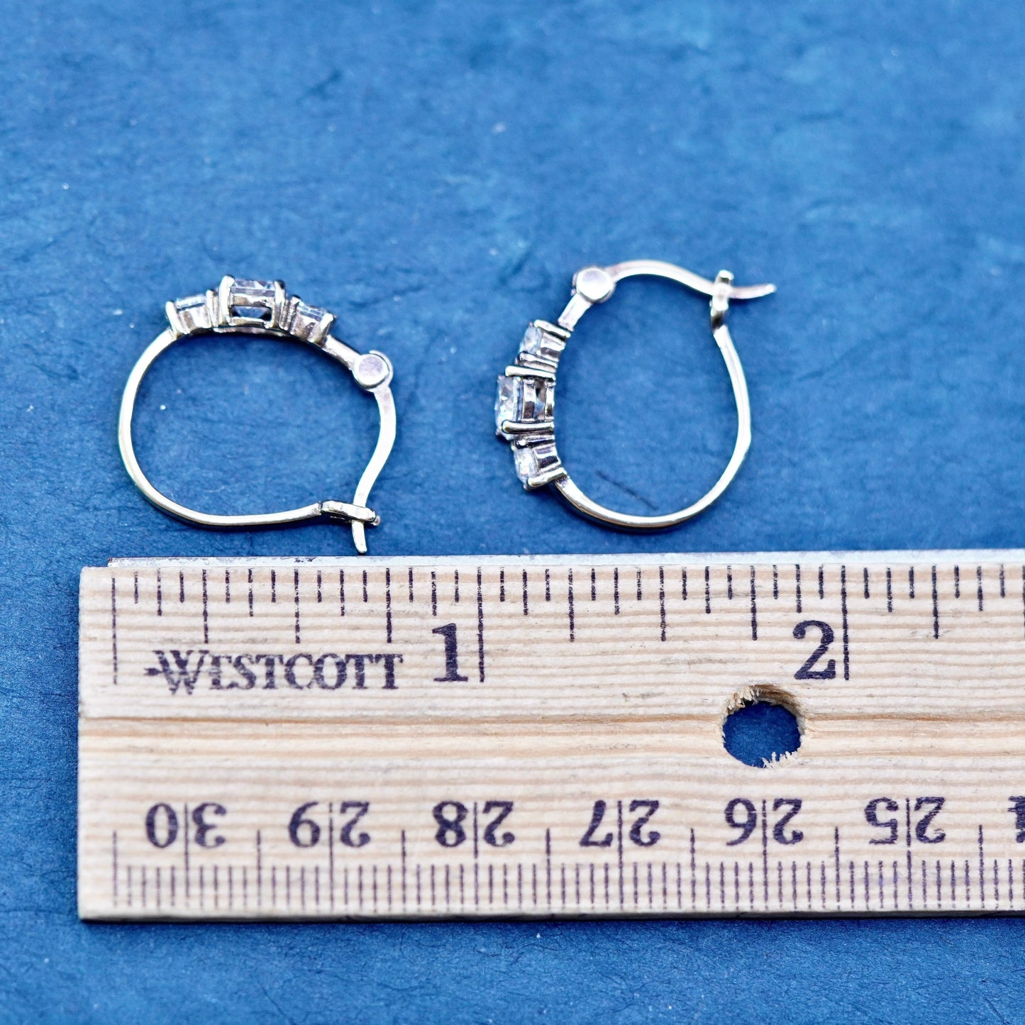 0.75” vermeil gold filled Sterling silver earrings, 925 huggie hoops with cz