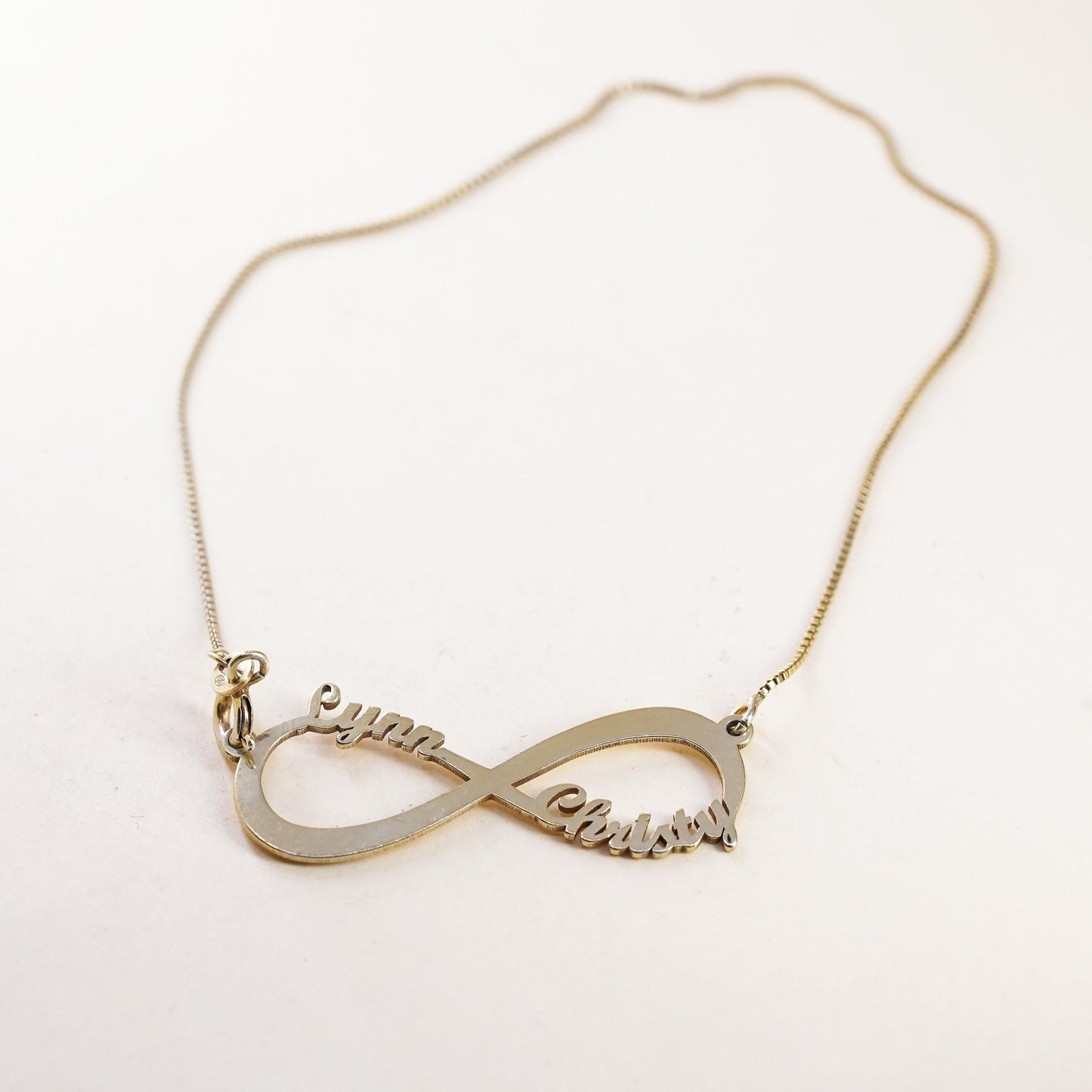 9.75”, VTG vermeil gold sterling silver bracelet, 925 box name "Lynn Christy"