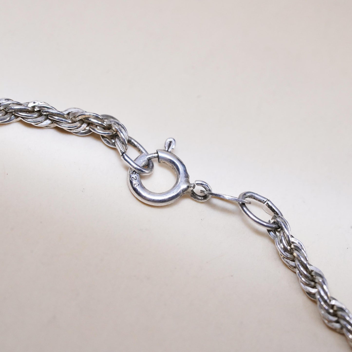 24",, VTG Danecraft USA Sterling silver necklace, 925 Diamond cut rope chain