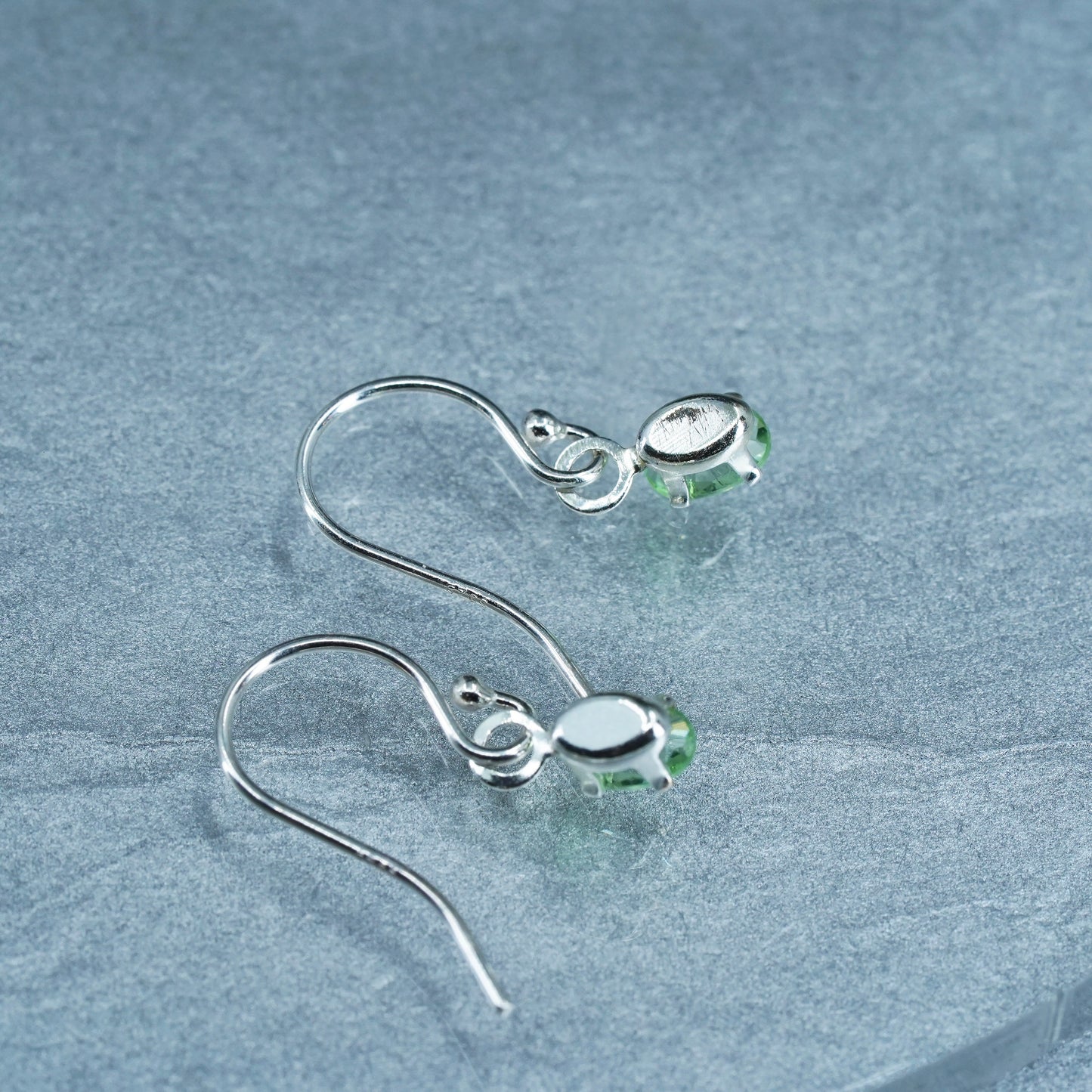 Vintage Sterling 925 silver handmade earrings with peridot