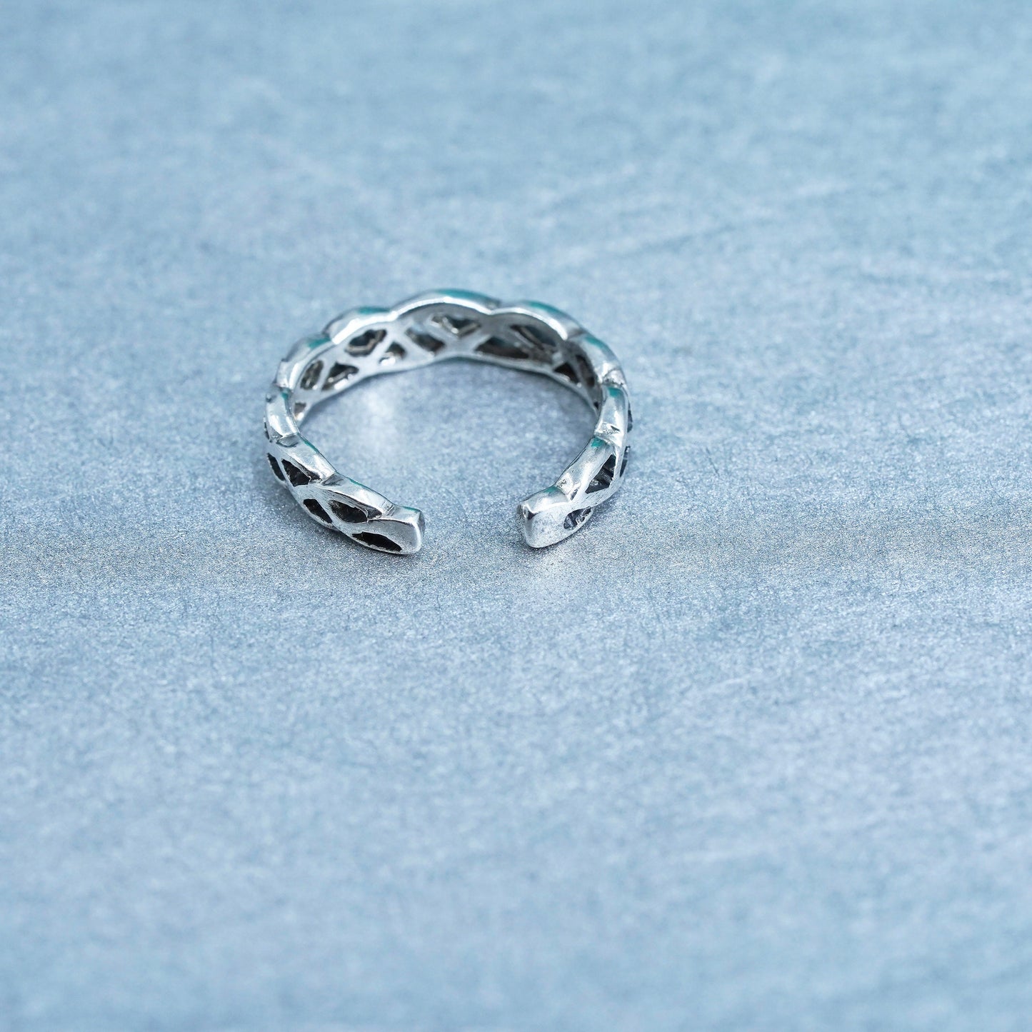 Size 2.75, southwestern Sterling 925 silver handmade ring, textured open band