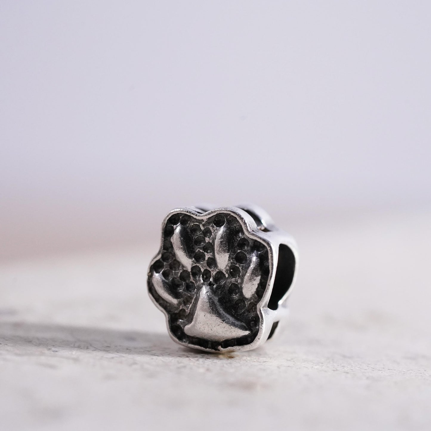 Vintage Sterling silver handmade pendant, 925 paw charm