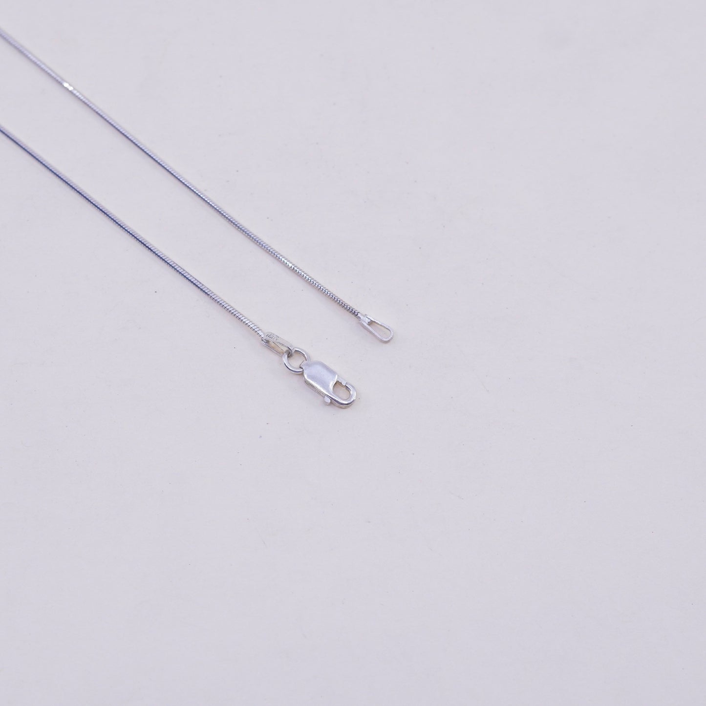 18”, 1mm, Vintage sterling silver square snake chain, Italy 925 necklace