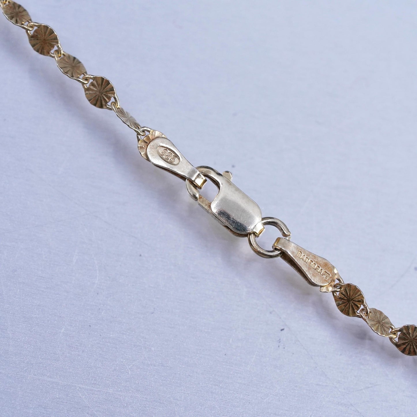 30" Italian Danecraft vermeil gold over Sterling 925 silver snowflake necklace