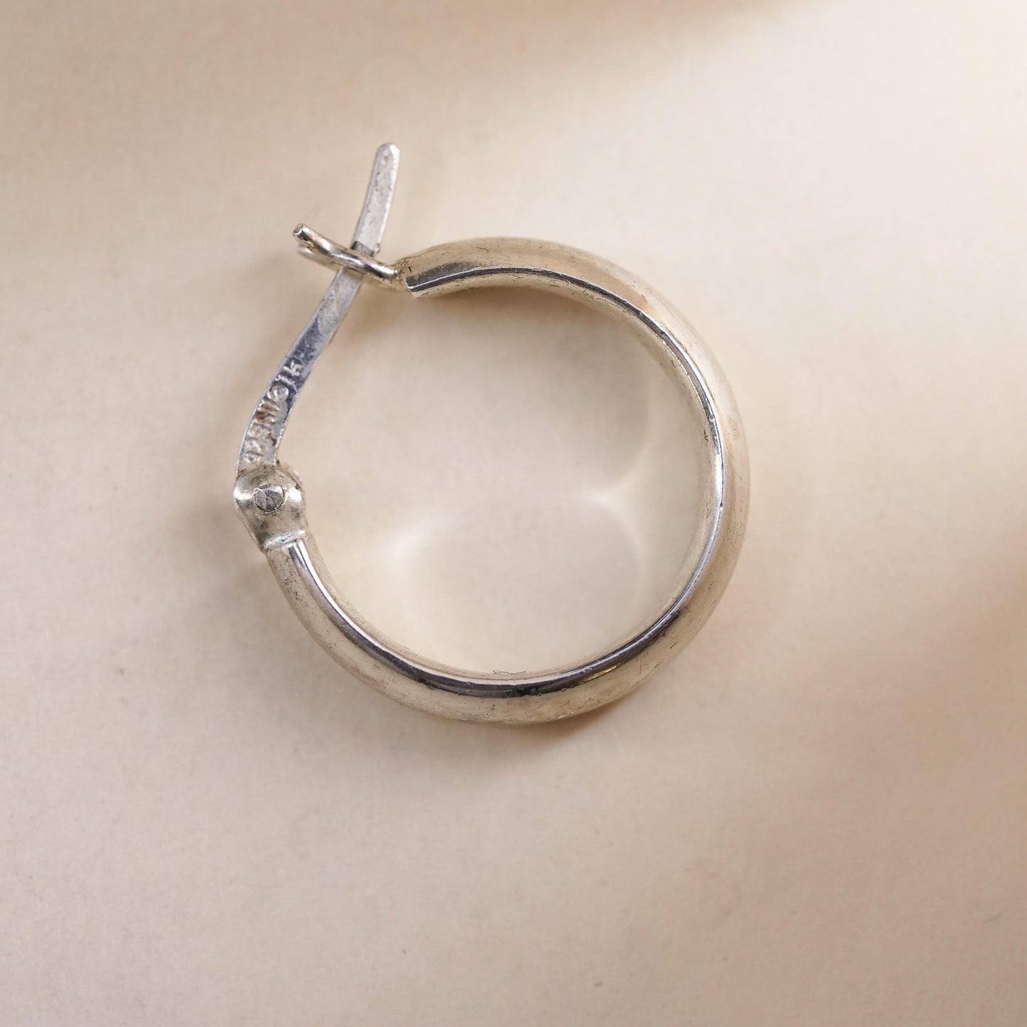 0.75", Vintage sterling silver single earring, fashion primitive hoop