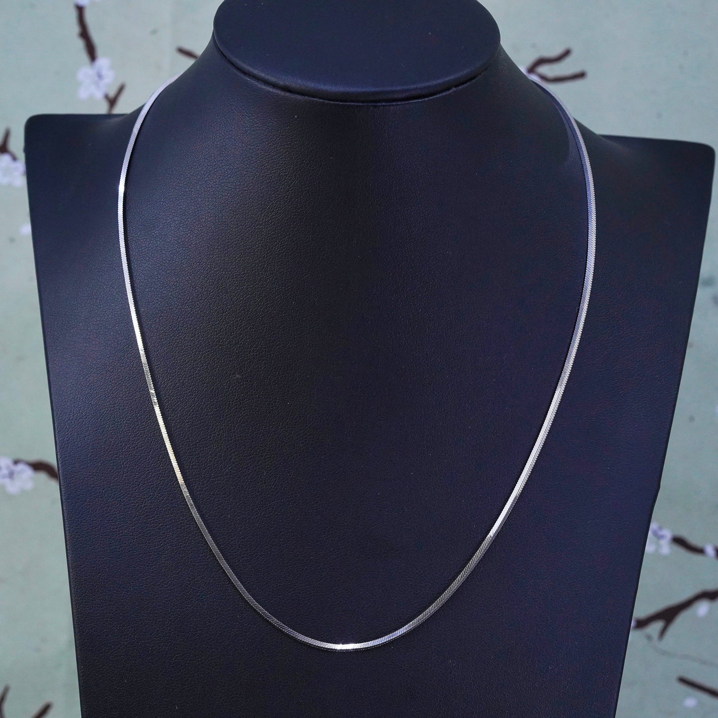 18", 2mm, Vintage sterling silver square snake chain, Italy 925 chain