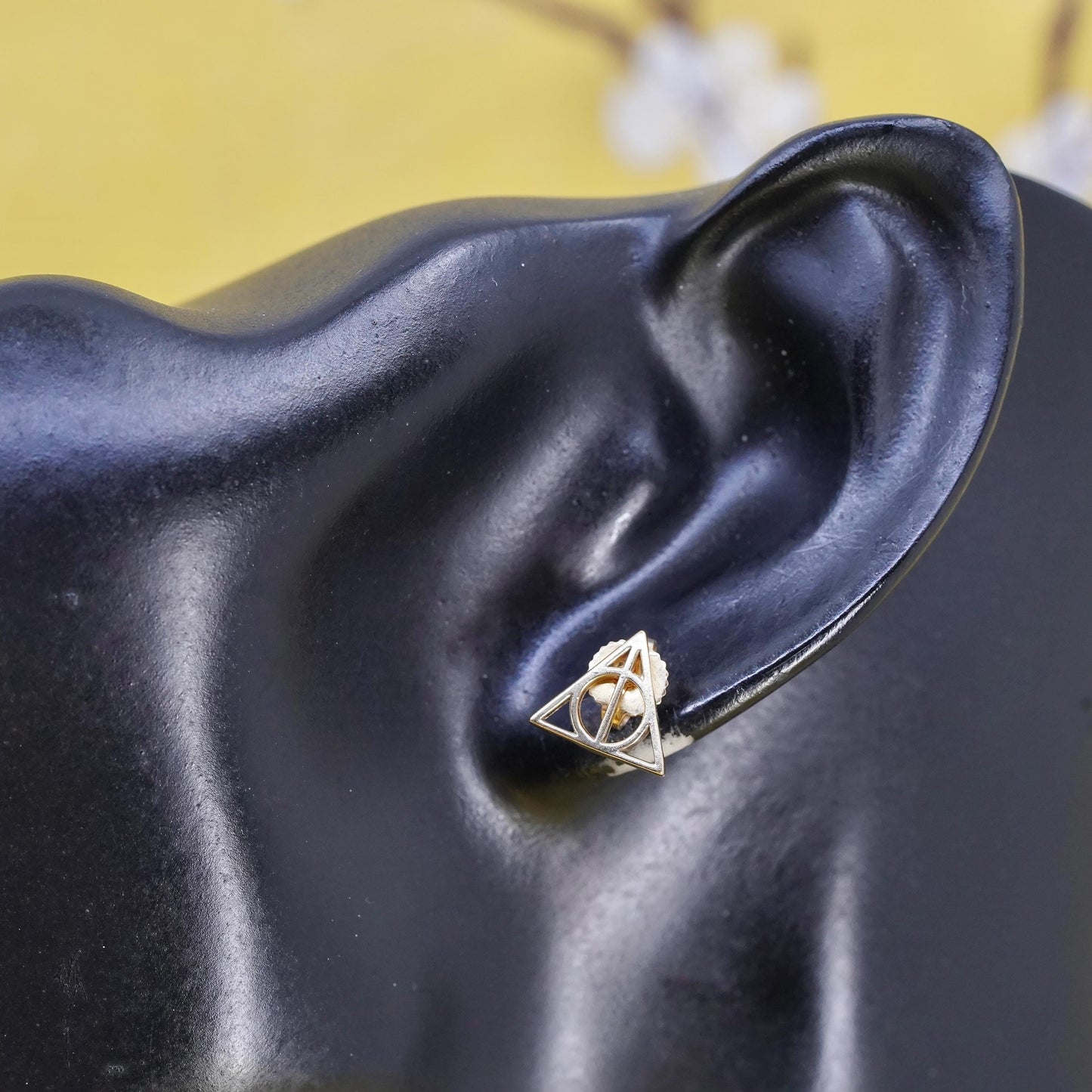 Vintage vermeil gold over Sterling silver shape studs, 925 earrings