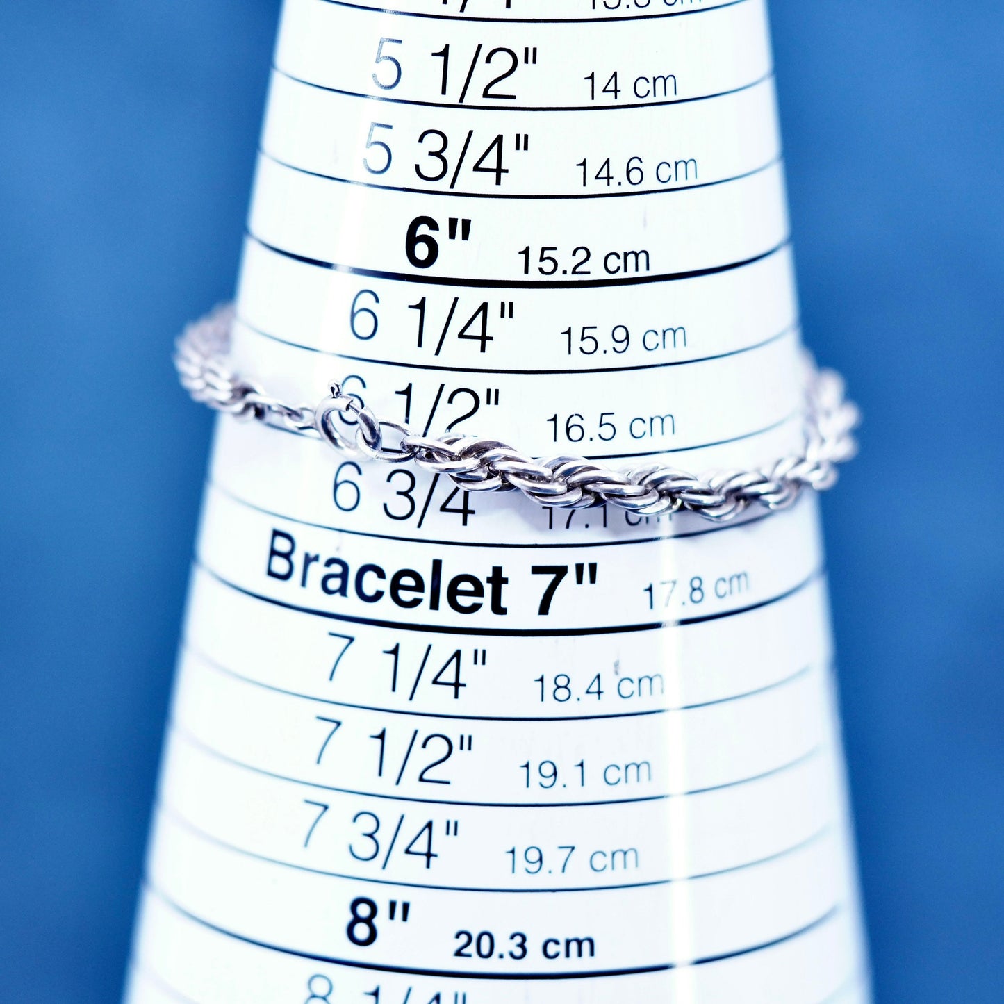 6.5” Armbrust jewelry, sterling silver handmade bracelet 925 diamond rope chain