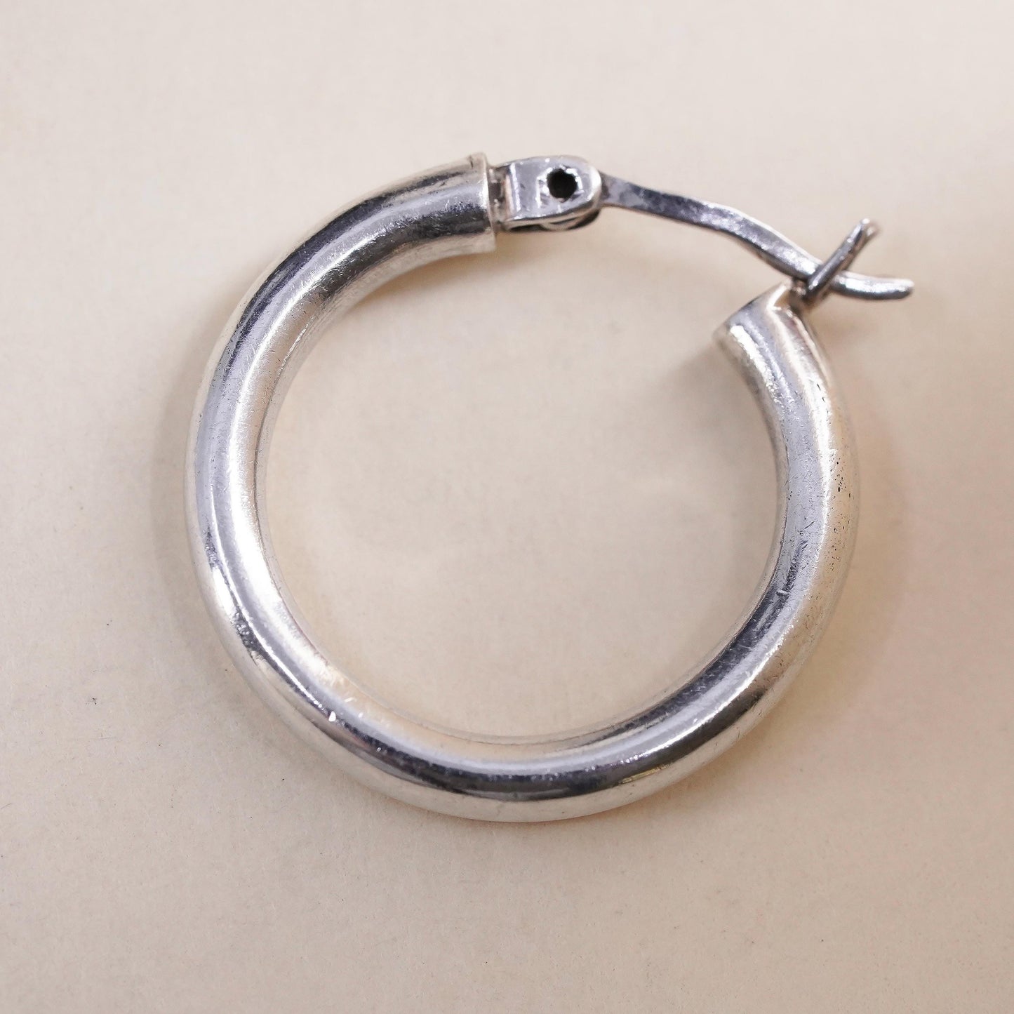 1", Vintage sterling silver single earring, fashion minimalist primitive hoop