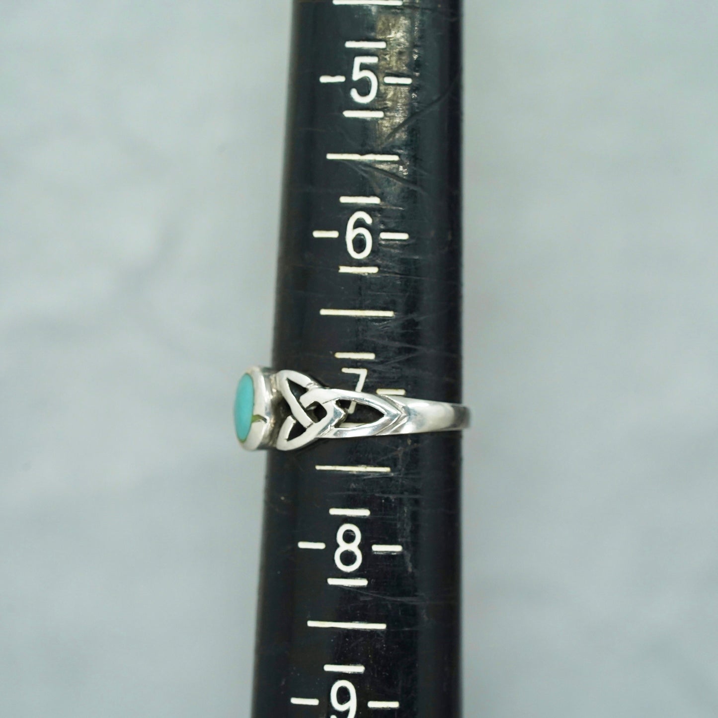 Size 7, southwestern Sterling 925 silver handmade ring with turquoise