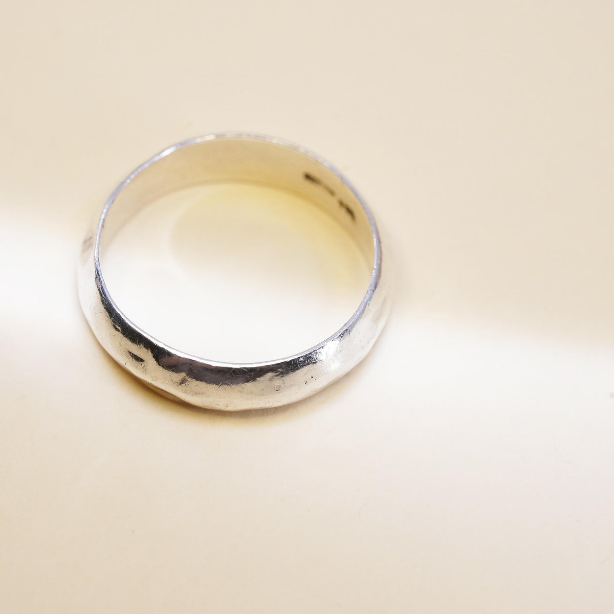 Size 8.5, Vintage sterling silver handmade ring, 925 silver band, wedding band