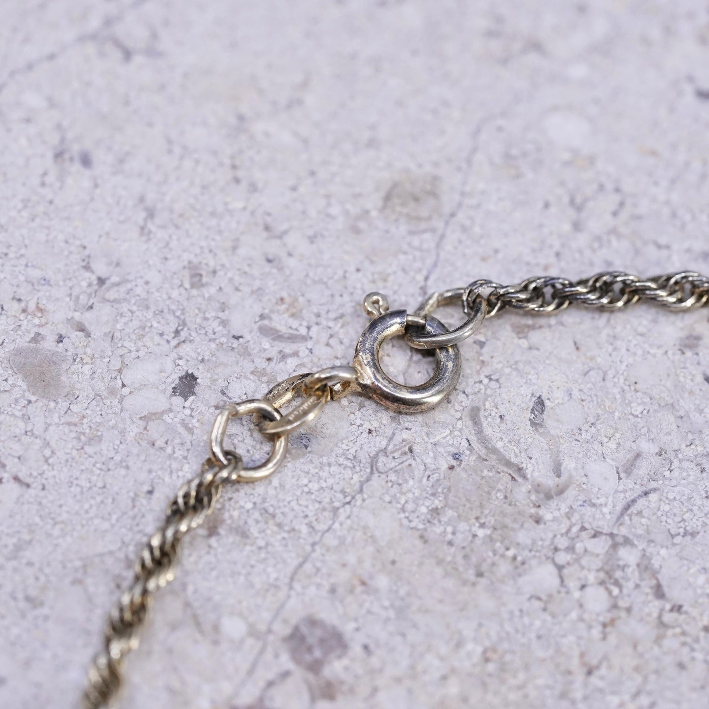 20" Canada Sterling silver necklace, Vermeil gold tone 925 silver rope chain