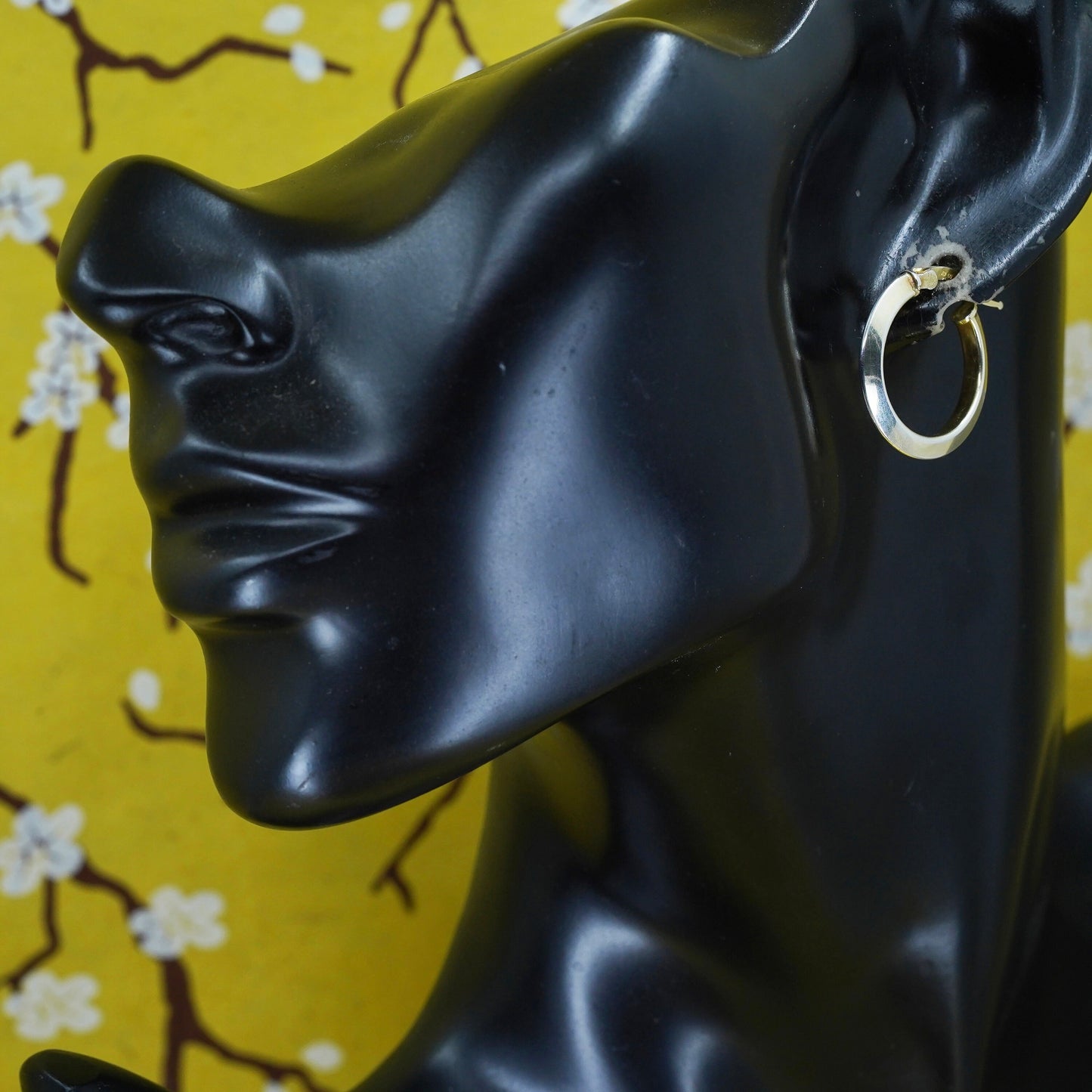 0.75”, Vintage vermeil gold over Sterling silver handmade earrings, 925 hoops