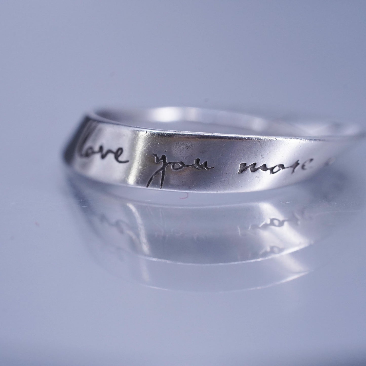 DVB sterling silver pendant, 925 infinity loop circle charm “I love you”