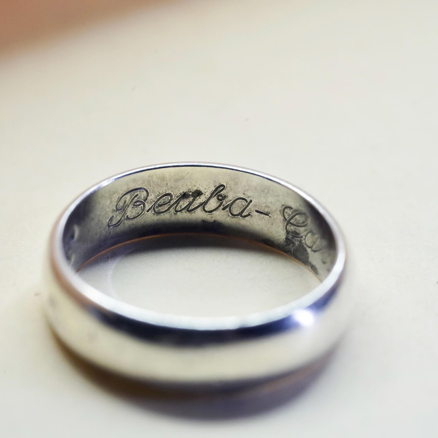 Size 5, Vintage sterling silver handmade ring, 925 silver band, wedding band