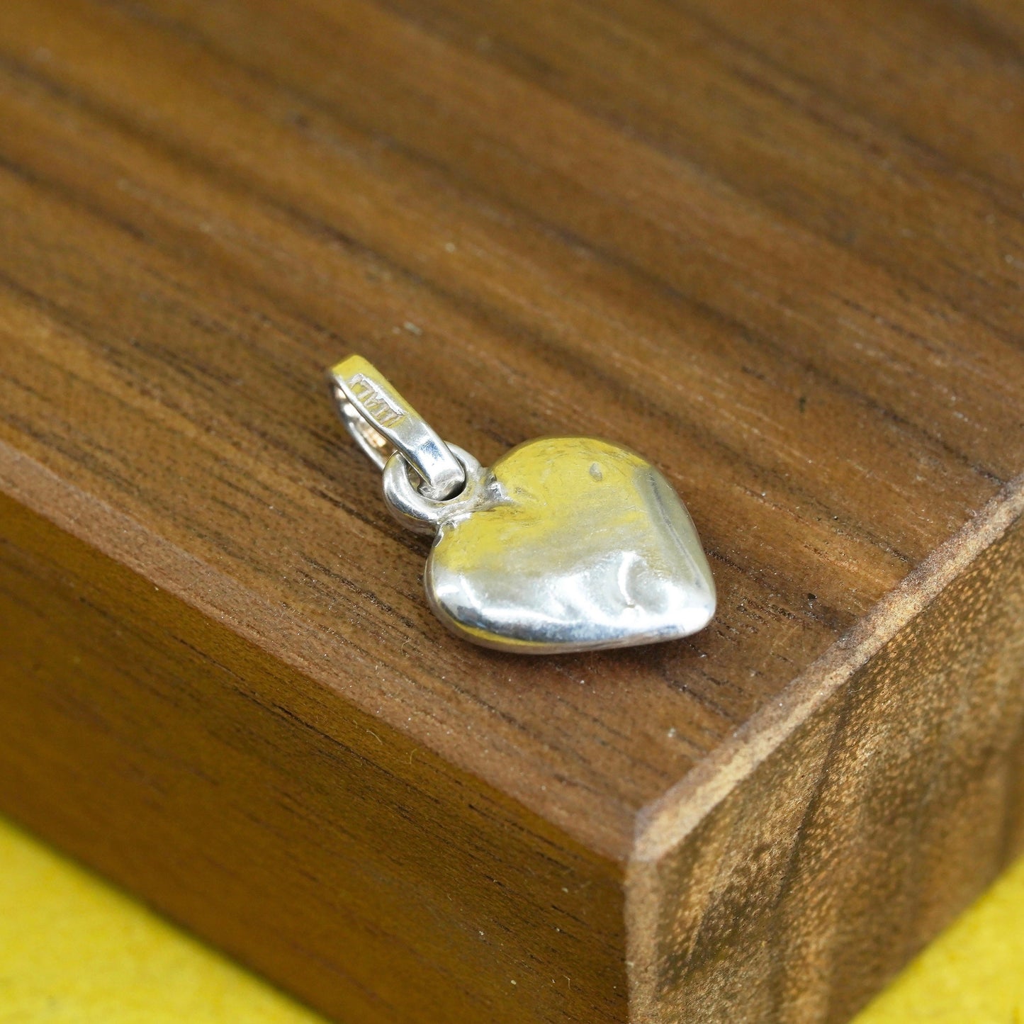 Vintage Italian Sterling silver handmade charm, 925 heart pendant