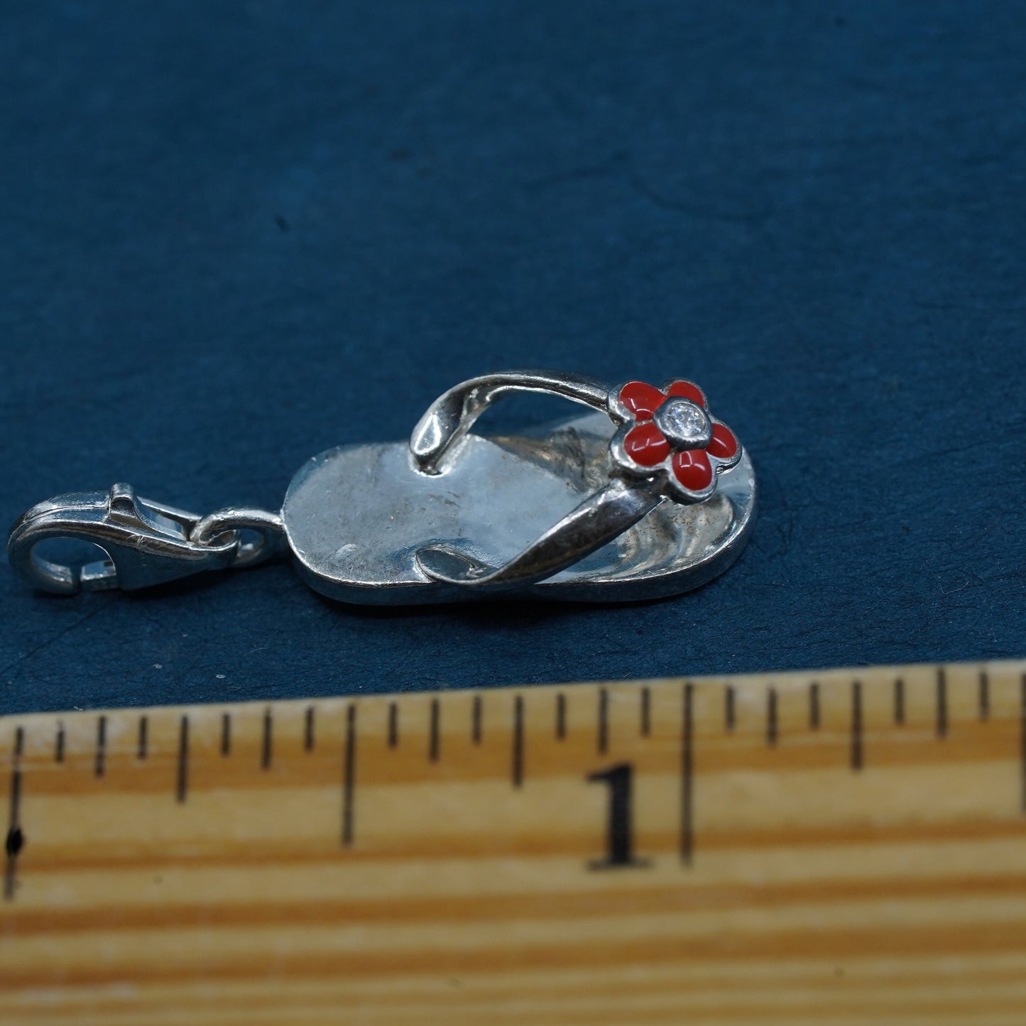 Vintage Thomas Sabo Sterling Silver enamel sandal Pendant with flower